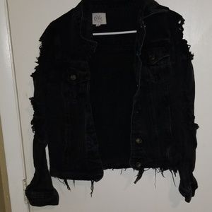Black ripped jean jacket